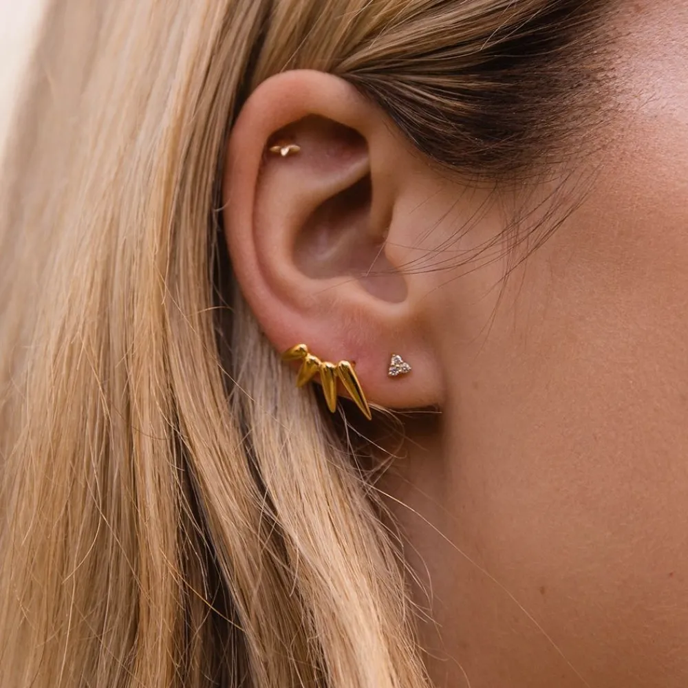 Dinny Hall Shuga 14K Gold Mini Trillion Studs