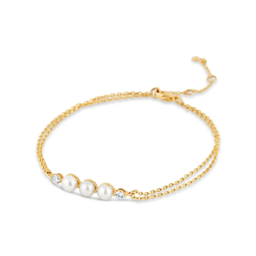 Dinny Hall Shuga 14K Gold Pearl & Diamond Wristlet