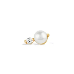 Dinny Hall Shuga 14K Gold Pearl & Diamond Single Stud
