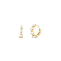 Dinny Hall Shuga 14K Gold Pearl Huggie Hoops