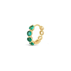 Dinny Hall Shuga 14K Gold Single Emerald Huggie Hoop