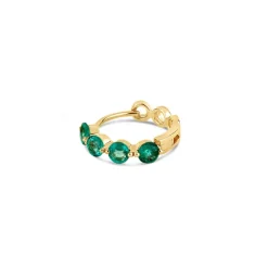 Dinny Hall Shuga 14K Gold Single Emerald Huggie Hoop