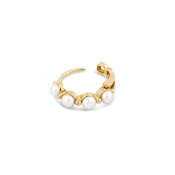 Dinny Hall Shuga 14K Gold Single Pearl Huggie Hoop