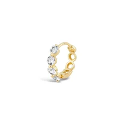 Dinny Hall Shuga 14K Gold Single White Sapphire Huggie Hoop