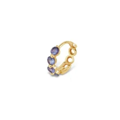 Dinny Hall Shuga 14K Gold Tanzanite Single Huggie Hoop