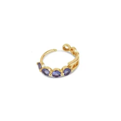 Dinny Hall Shuga 14K Gold Tanzanite Single Huggie Hoop