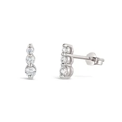 Dinny Hall Shuga 14K Gold Tapering Triple Diamond Studs