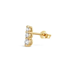 Dinny Hall Shuga 14K Gold Tapering Triple Single Diamond Stud