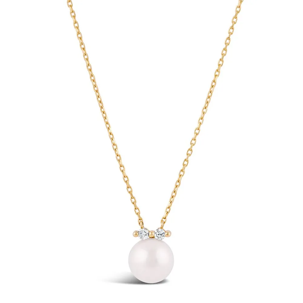 Dinny Hall Shuga 14K Pearl & Double Diamond Pendant