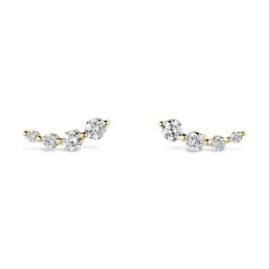 Dinny Hall Shuga Solid Gold & Created Diamond Tapering Crawler Studs