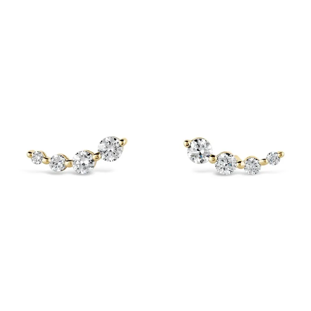 Dinny Hall Shuga Solid Gold & Created Diamond Tapering Crawler Studs