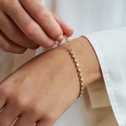Dinny Hall Shuga Solid Gold Created Diamond Tennis Bracelet