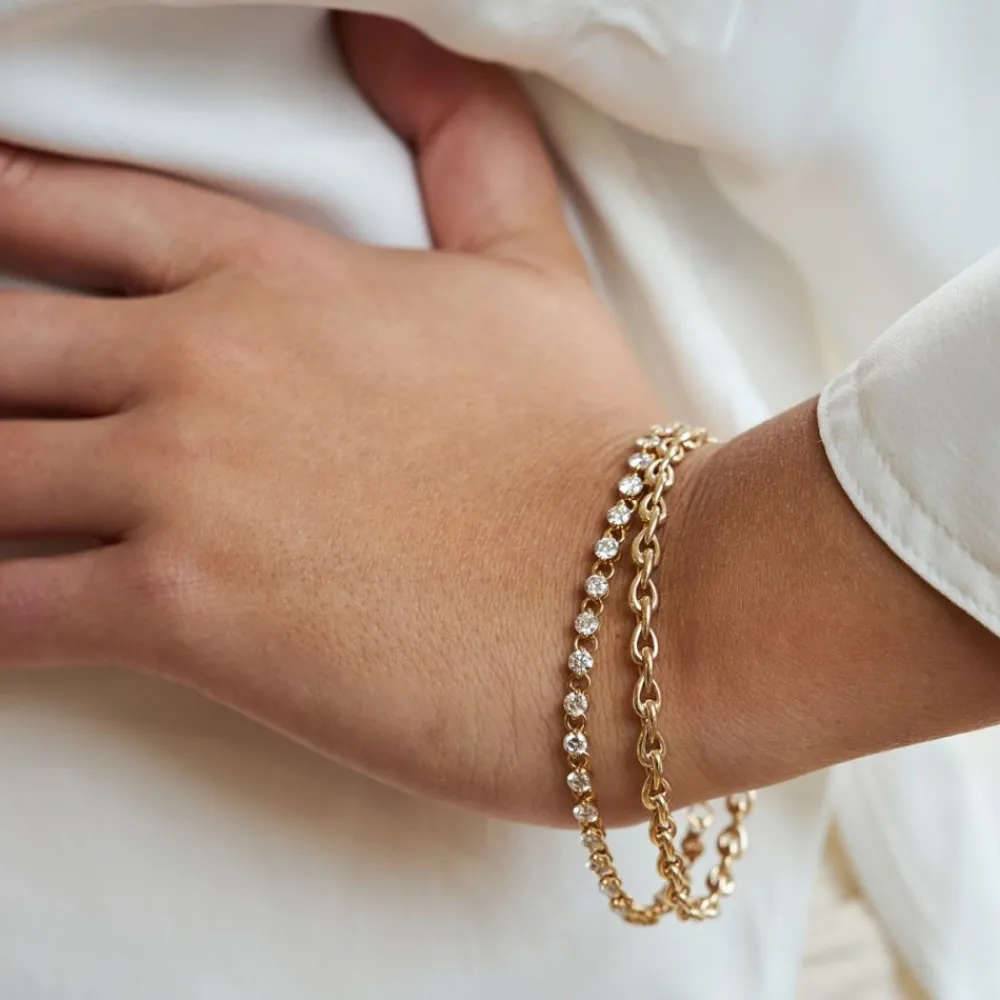 Dinny Hall Shuga Solid Gold Created Diamond Tennis Bracelet
