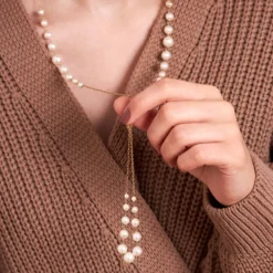 Dinny Hall Signature Creamy White Freshwater Pearl Knot Necklace