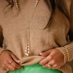 Dinny Hall Signature Creamy White Freshwater Pearl Knot Necklace