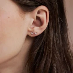 Dinny Hall Solid Gold Created Diamond Jasmine Teardrop Single Stud