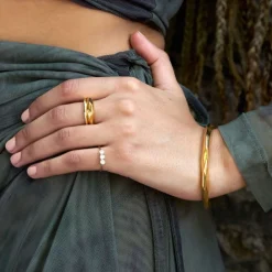 Dinny Hall Solid Gold Thalassa Faceted Band Ring