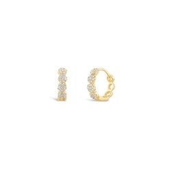Dinny Hall Starflower 14K Gold Diamond Huggie Hoops