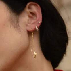 Dinny Hall Stargazer Threader Deconstructed Half Star Earrings