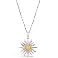 Dinny Hall Sun Charm With 9K Brushed Centre Pendant
