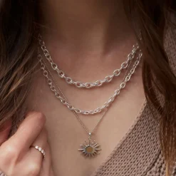 Dinny Hall Sun Charm With 9K Brushed Centre Pendant