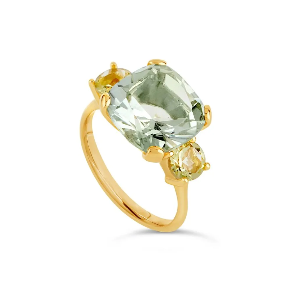 Dinny Hall Teresa 22K Yellow Gold Vermeil Green Amethyst & Oro Verde Ring