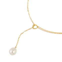 Dinny Hall Thalassa Faceted Lariat With Freshwater Pearl