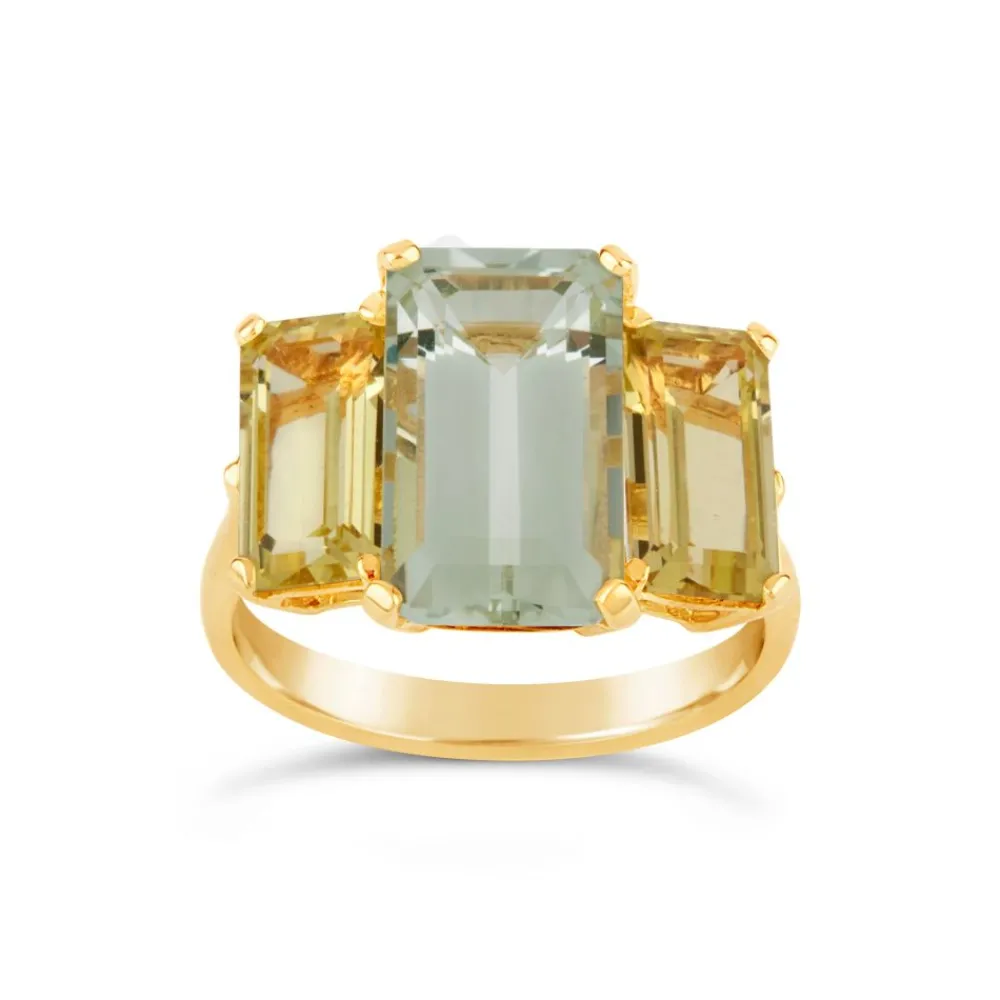 Dinny Hall Trinny Trilogy Green Amethyst & Oro Verde Ring