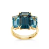 Dinny Hall Trinny Trilogy London Blue Topaz & Swiss Blue Topaz Ring