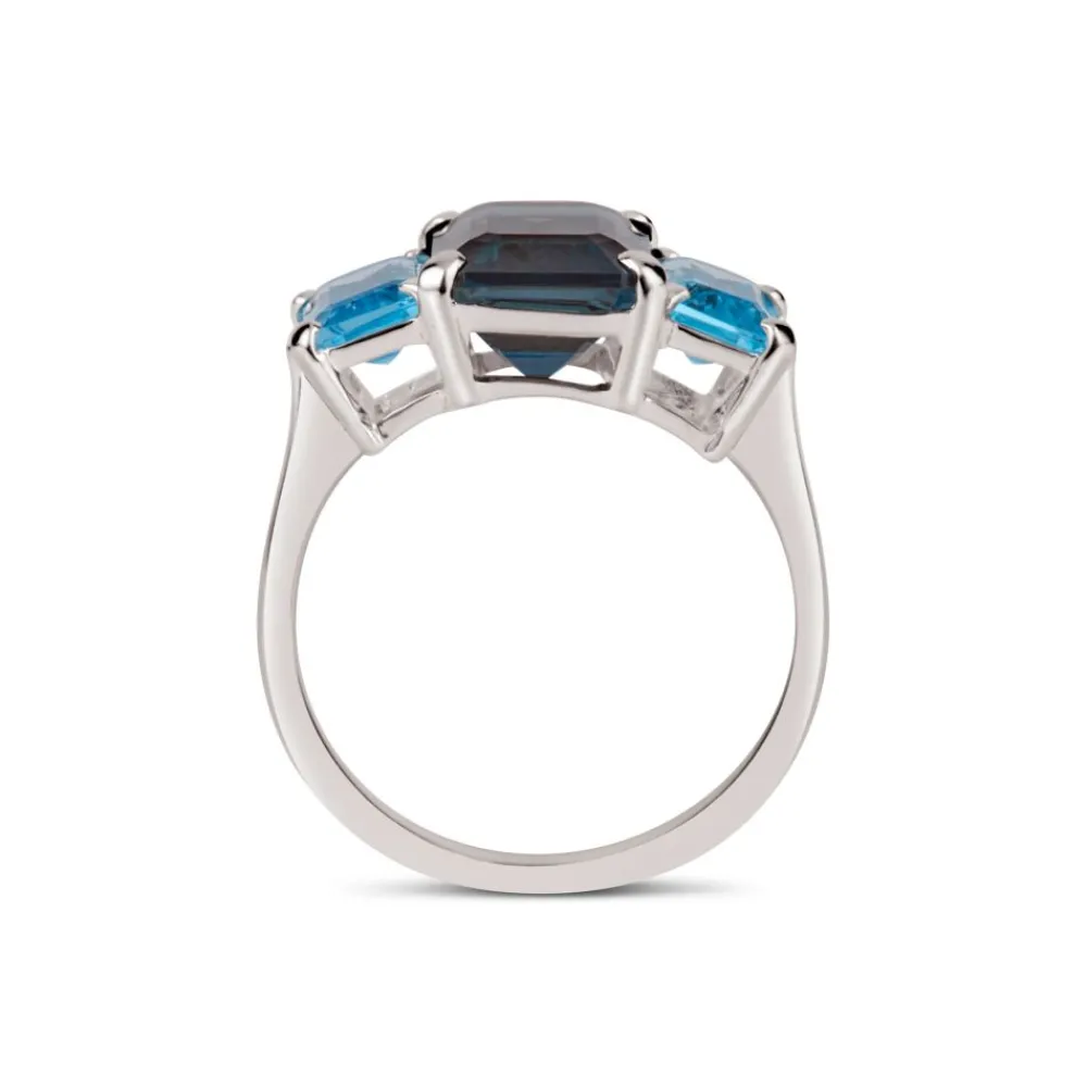 Dinny Hall Trinny Trilogy London Blue Topaz & Swiss Blue Topaz Ring