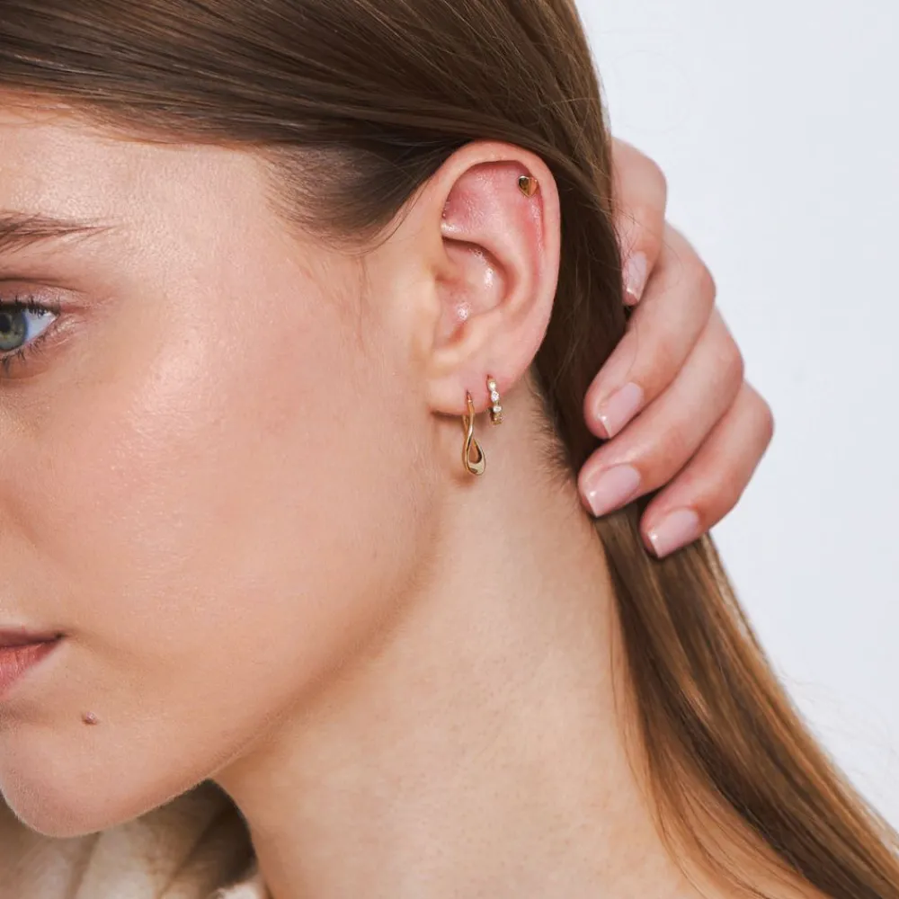 Dinny Hall Wave Solid Gold Hoops