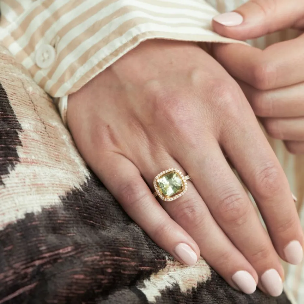 Dinny Hall Zadie 18K Fine Pistachio Green Sapphire & Diamond Ring